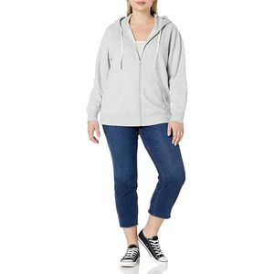 Sweat-shirts à capuche pour femmes avec logo personnalisé, coupe ample, fermeture éclair intégrale, pour l'hiver, le yoga, l'entraînement, la course à pied, décontractés, avec poches - Product Image 5