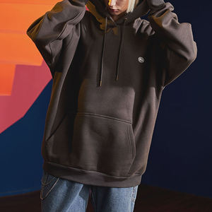 เสื้อฮู้ดดี้ยูนิเซ็กซ์สำหรับฤดูหนาวลายนูน3D ผ้าฝ้าย100% แบบสวมหัวโอเวอร์ไซส์ลายสีทึบหนัก - Product Image 3