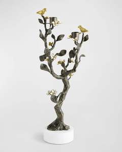 Bougeoir de luxe en métal doré avec nœud décoratif Bougeoir conique élégant pour la maison, le mariage et la décoration de table - Product Image 2