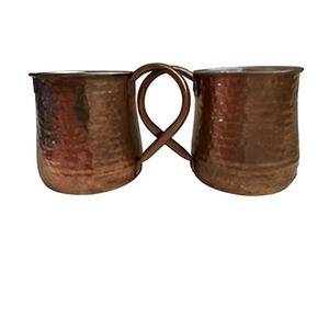 Tasse à café en cuivre russe fabriquée à la main à la main avec poignée en laiton tasse en cuivre - Product Image 5