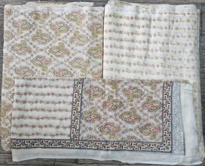 Tissu en coton popeline florale brodée en 3D 75d, fleurs aquarelles, imprimé floral, décor d'été uni pour la maison - Product Image 1