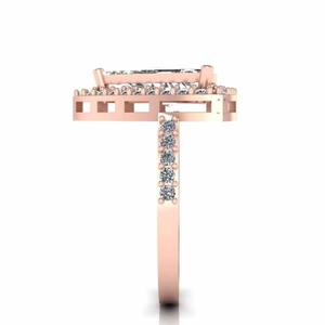 Anillo de Compromiso de Plata de Ley 925 Chapado en Oro Rosa con Piedra de Circonita Cúbica con Corte Trillón de Lujo, el Más Vendido, Ideal para Bodas - Product Image 5