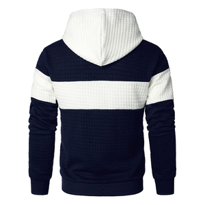 เสื้อฮู้ดผ้าฝ้ายพิมพ์ลายตามสั่ง 100% สำหรับฤดูหนาว แบบสีบล็อกถัก สไตล์ฮิปสเตอร์ลำลอง เรียบง่าย คลาสสิก ทรงปกติ สำหรับผู้ชาย - Product Image 3