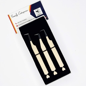 High Quality Custom Design Stainless Steel 10mm <b>Lash</b> Tweezers Private Label Logo New Heart Eyelash Extension Tweezers Best Price - Product Image 2