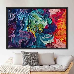 Modern Wall Art: Printed <b>Canvas</b> with Abstract, Colorful Artwork,1P:Black <b>Framed</b> - Product Image 1