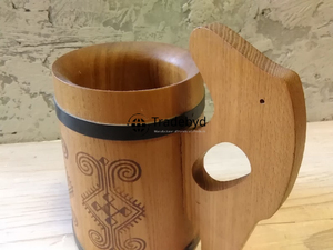 Tasse en bois artisanale pour boissons chaudes Large grain naturel lisse fabriquée à la main par Tradebyd - Product Image 3