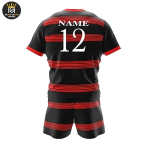 ชุดกีฬารักบี้โพลีเอสเตอร์สำหรับผู้ชายเครื่องแบบเล่นกีฬาผ้าแห้งเร็วพิมพ์โลโก้ตามสั่ง100% - Product Image 2