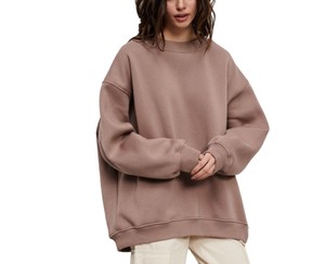 Sudadera de gran tamaño con logotipo personalizado, sudaderas con capucha y cuello redondo en blanco de peso pesado unisex para hombre y mujer - Product Image 1