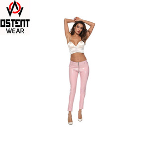 Leggings en faux cuir taille haute pour femmes sur mesure en gros collants Streetwear extensibles pantalon Sexy Push New Style pantalon de costume - Product Image 3