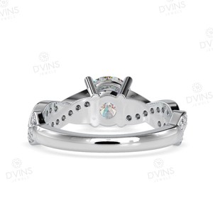 Bague de Fiançailles et de Mariage Classique en Or 14K avec Diamant de Laboratoire Solitaire Rond, Diamant Naturel VVS, pour Anniversaire et Fête - Product Image 4