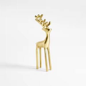 Escultura de Reno de latón, adorno de arte, esculturas de animales, decoración Interior de mesa, lujo dorado para decoración de Navidad, regalo - Product Image 4