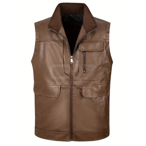 Chaleco de cuero para hombre de colores personalizados precios al por mayor Chaleco de cuero para hombre de alta calidad éxito de ventas - Product Image 1