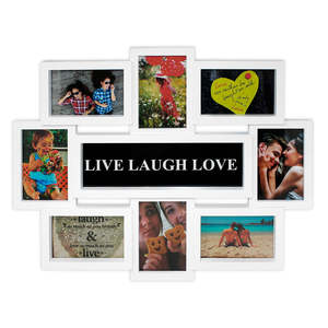 Marco de Fotos Decorativo con la Frase 'Live-Laugh-Love', Regalo con Materiales de Plástico, Metal y Hierro - Product Image 1