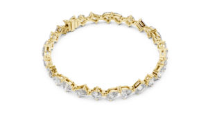 <b>14K</b> White <b>Gold</b> Heart Emerald Pear Lab-Grown Diamond Engagement <b>Bracelet</b> Luxury Certified Bridal Anniversary Gift Elegant - Product Image 2