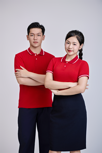 เสื้อเชิ้ตผู้ชายแขนสั้นแบบลำลอง ผ้าถักเนื้อปกติ น้ำหนัก 200 กรัม ติดกระดุม ผ้า TC ผสม 60% ฝ้าย + 40% โพลีเอสเตอร์ กันยับ สีแดง FMF - Product Image 2