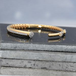 Openable Diamond Cuff <b>Bracelet</b> in 18K Gold | Natural Diamonds | Women's Brilliant Cut | 25G | IGI Certified Elegant Everyday - Product Image 6