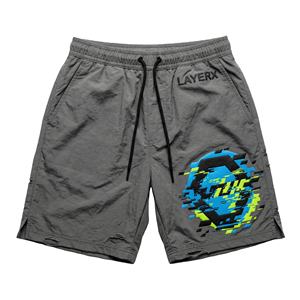 Shorts en nylon uni pour hommes, impression DTF, streetwear, coupe ample, délavé, décontracté, pour la salle de sport, demi-pantalon, séchage rapide et respirant, approvisionnement OEM - Product Image 1