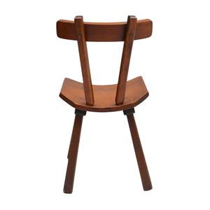 Solid Teak Wood Dining <b>Chair</b> with Curved Seat and Minimalist Backrest for Cafe, Restaurant, and Home Interior - Product Image 5
