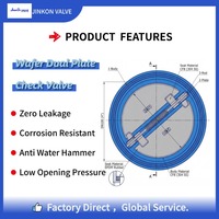 Clapet anti-retour à double plaque DN100 PN16 en fonte ductile avec siège EPDM SUS304 DH77X-16Q JINKON VALVE à ressort automatique