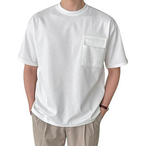 Camiseta de algodón 100% de gran tamaño con estampado de logotipo personalizado para hombre, camiseta de gran tamaño con estampado de diseño liso para hombre - Product Image 1