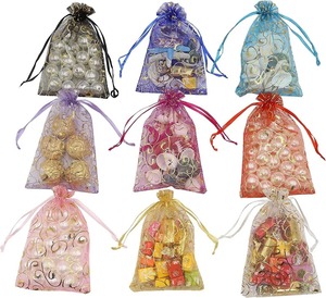 Sacs en organza multicolores avec cordon de serrage Sacs de faveur Chocolat Fruits secs Pochette d'emballage pour bijoux Maquillage Fête Mariage Sacs de faveur - Product Image 1