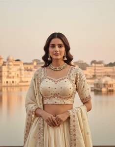 Conjunto de Chaniya Choli Étnico de Seda Pura Laxmi Lifestyle, Lehenga Moderna para Festivales, Bodas, Fiestas, Todas las Temporadas, Envío Rápido, Secado Rápido - Product Image 1