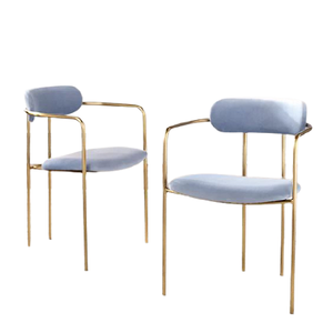 Silla de Cuero y Metal Color Dorado con Asiento Cómodo, Silla Decorativa de la Mejor Calidad a los Precios Más Bajos - Product Image 6