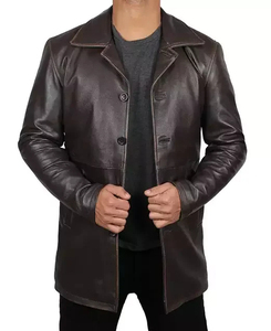 Nouveau haut en cuir véritable en peau de mouton à la mode veste Slim à boutons demandée moto à séchage rapide hommes à manches longues nouvelle veste en cuir - Product Image 4