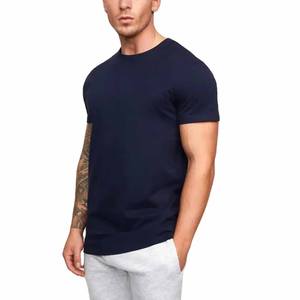 High Street Style Hombres Casual Algodón Poliéster Punto Cuello redondo Camisetas Manga corta Color sólido Liso en blanco Venta al por mayor - Product Image 1
