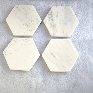 Ensemble de sous-verres en céramique de luxe moderne écologique personnalisable, styles marbre blanc noir vert, mariages, hôtels, léger, mignon - Product Image 3