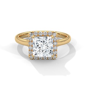 2.0ct Princess Cut CZ Halo <b>Solitaire</b> <b>Ring</b> 925 Sterling <b>Silver</b> Engagement Band - Product Image 3