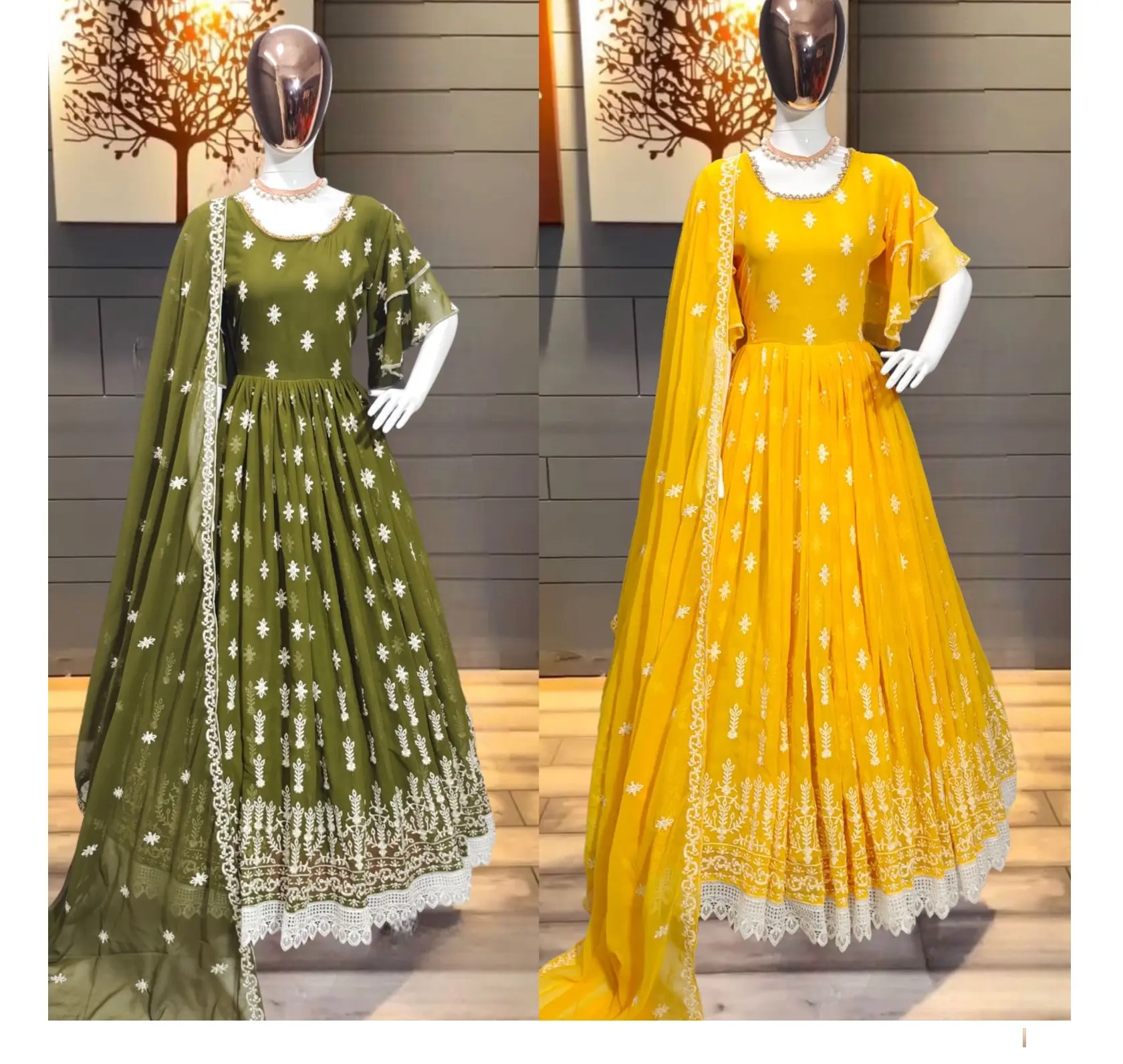 फैशनेबल फैशन महिलाओं लंबी चंदेरी के लिए दुपट्टा सूट शादी Partywear अनारकली कढ़ाई के साथ कुर्ती गाउन भारत 2022 के लिए लड़कियों