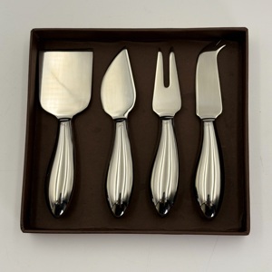 New Arrival Stainless Steel <b>Set</b> of 4 Mirror Polished with Box Cheese <b>Set</b> Suitable for Home Restaurant and Wedding Gift Use - Product Image 2