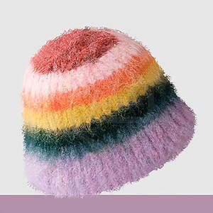 Bonnet en laine 100% Fuzzy avec impression numérique de style moderne Slouch Bonnet léger et chaud - Product Image 2