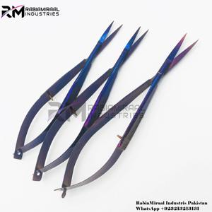 RMI Blue Plasma Spring Scissor Extra Sharp Russian Curved Cuticle Micro Tijeras para el recorte de cejas DE LA RMI-MZ-SPS-1611 - Product Image 2