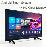 TV Android Smart HD FHD UHD 32-85 Inci 60Hz LED LCD dengan 2 Port USB Logo Kustom Kabinet Hitam untuk Penggunaan Hotel, Rumah & Bisnis