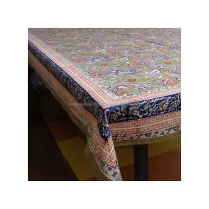 Tischdecke Indian New Design Cotton Block Bedruckte Baumwoll dekorationen Tischdecke Bestickt Zum Verkauf