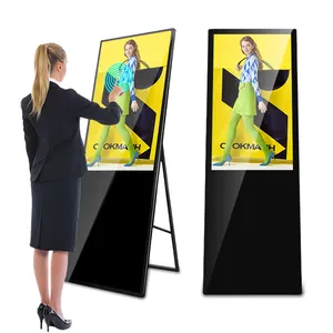 43 inch 4K sàn trong nhà đứng Màn hình hiển thị màn hình LCD có thể gập lại một thiết kế kỹ thuật số Áp phích Totem