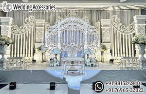 ฉากแต่งงานสไตล์วิคตอเรียน ตกแต่งด้วยเสาไฟเบอร์แบบโรมัน ชุดเวทีแต่งงานสไตล์เรียบง่าย ผู้ผลิตเวทีแต่งงานสไตล์เรียบง่ายจากสหรัฐอเมริกา - Product Image 2