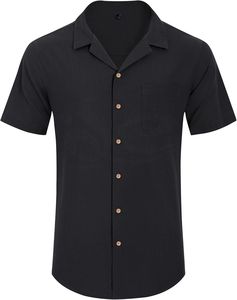 Breathe Easy 2025 Men's Cotton <b>Linen</b> Flannel <b>Shirt</b> <b>Short</b> <b>Sleeve</b> Beach Vacation Style with Maximum Comfort From Pakistan - Product Image 1