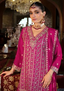 Traje Salwar Kameez Tradicional Pakistaní para Mujer, de Seda Chinon con Bordado Intenso, de Secado Rápido, Corte Regular, Listo para Usar, Estilo Palazzo - Product Image 5