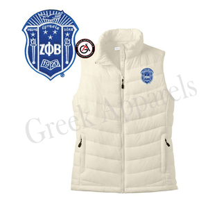 Zeta Phi Beta Sororité et fraternité Gilet bouffant en lettres grecques Veste bouffante - Product Image 3