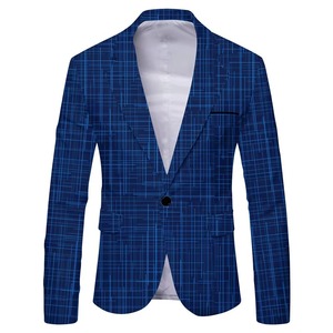 Nouvelle mode de blazer imprimé veste de costume Slim Fit dîner Sport OEM manteau Blazers pour la fête deux boutons personnalisé 3 pièces hommes Blazer - Product Image 1