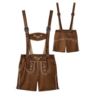 Pantalones Cortos de Cuero Bávaro Premium para Hombre, Estilo Oktoberfest, Pantalones Cortos de Cuero Vintage de Gamuza, Estilo Alemán, Venta al por Mayor - Product Image 3