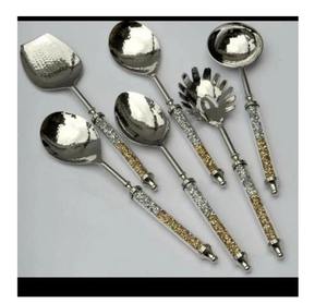 Nouvel artisanat ensemble de serveurs à salade en acier inoxydable accessoires de cuisine ensemble d'ustensiles de service pour Restaurant utilisé le plus vendu - Product Image 5