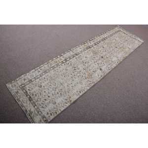 Tapis de 2,3 x 8,2 pieds, tapis turc vintage, tapis oriental blanc - Product Image 2
