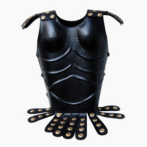 Armure musculaire en cuir noir médiéval à collectionner fabriqué à la main Cuirass armure musculaire en cuir noir médiéval Cuirass Inde décorative - Product Image 3