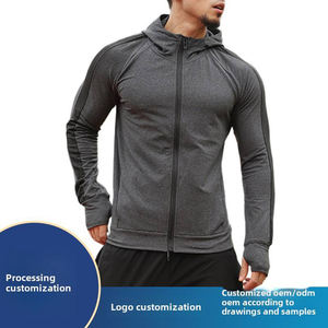 Veste de course légère et respirante pour homme, couleur contrastée, séchage rapide, printemps automne, entraînement en plein air, cardigan tricoté, hauts actifs - Product Image 4