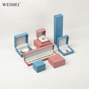Caja de joyería de papel rosa WEIMEI, caja de regalo forrada de terciopelo de Color personalizado en ángulo recto para exhibición de embalaje de joyería - Product Image 6
