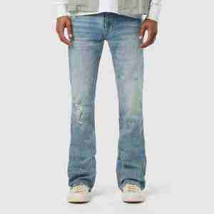 Most Popular <b>Men's</b> Denim Pant Breathable New Design <b>Flared</b> Fit Casual Wear Denim <b>Jeans</b> Pant - Product Image 1